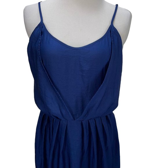 Rebecca Taylor Blue Sleeveless Tie Waist Short Slip Dress Size S Sheath - Picture 5 of 8